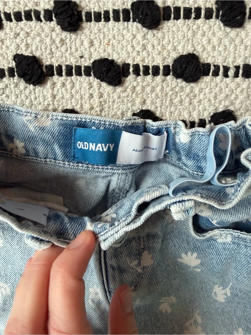 Old Navy Light Blue Floral Print Kids Jeans